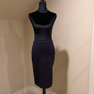 Classic Navy Pencil Skirt - Women's Tailored Midi